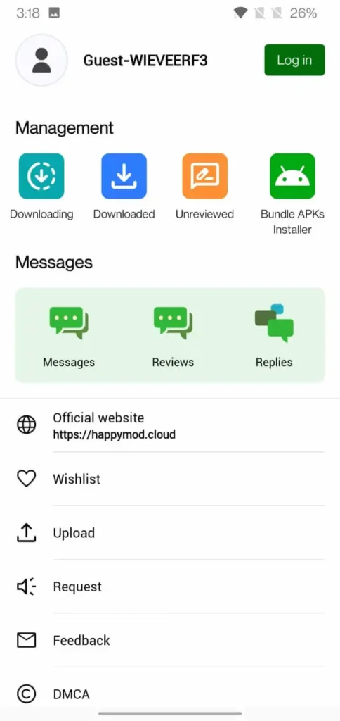 Happymod guest mode login